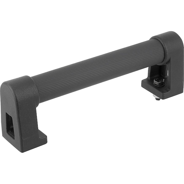 Tubular Handle A=500, L=550, H=80, Form:B, Aluminum Black Serrated Plastic Sleeve, Comp:Pa, D=M08X25